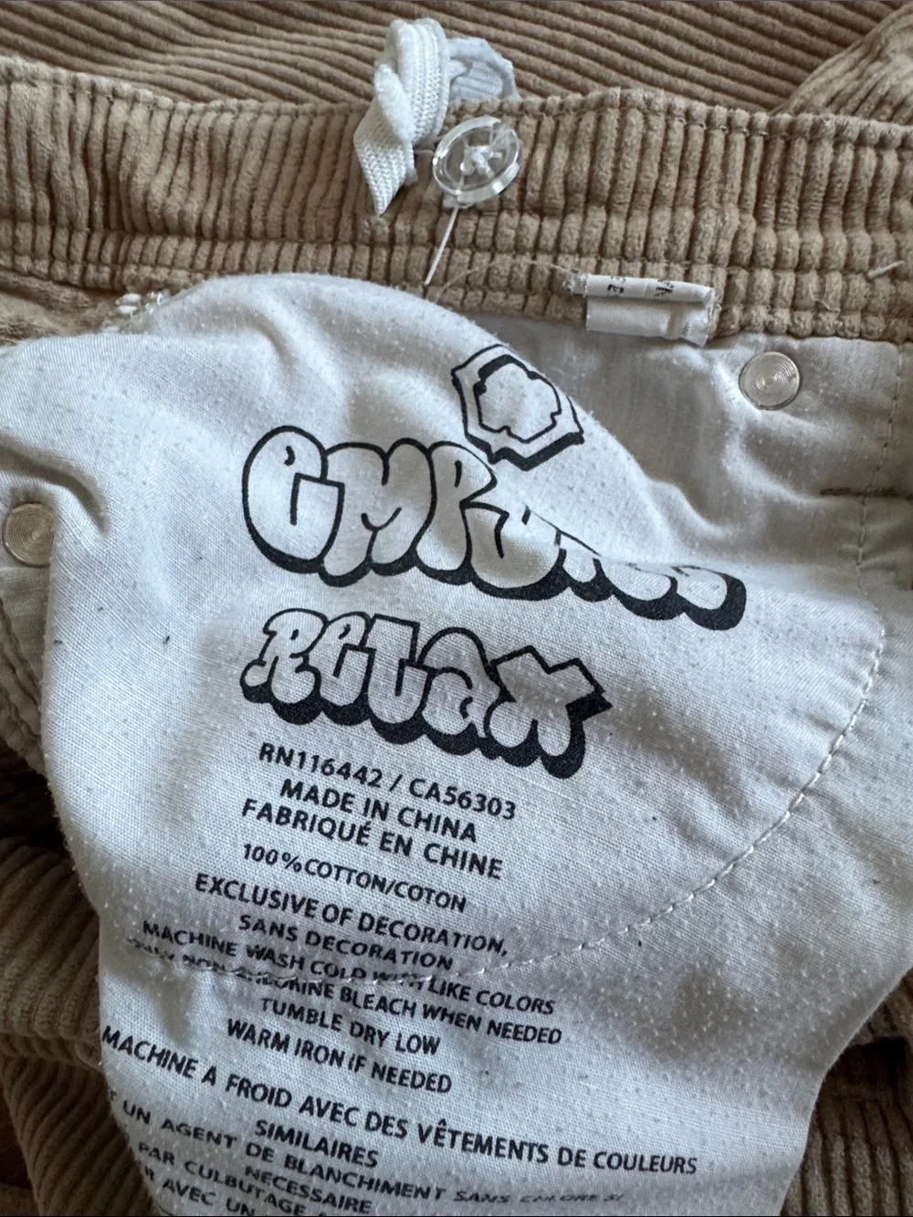 Empyre Beige Corduroy Pants - size 26